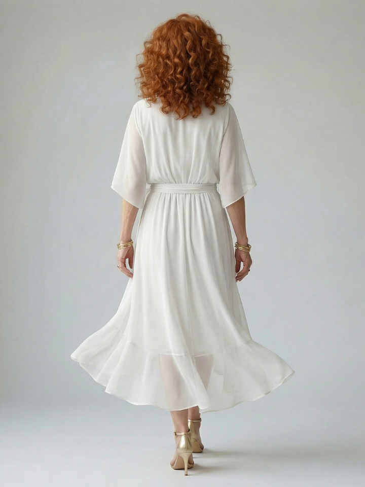 Elric draped midi dress