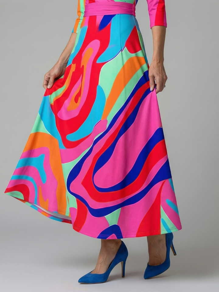Celine collared wrap midi dress