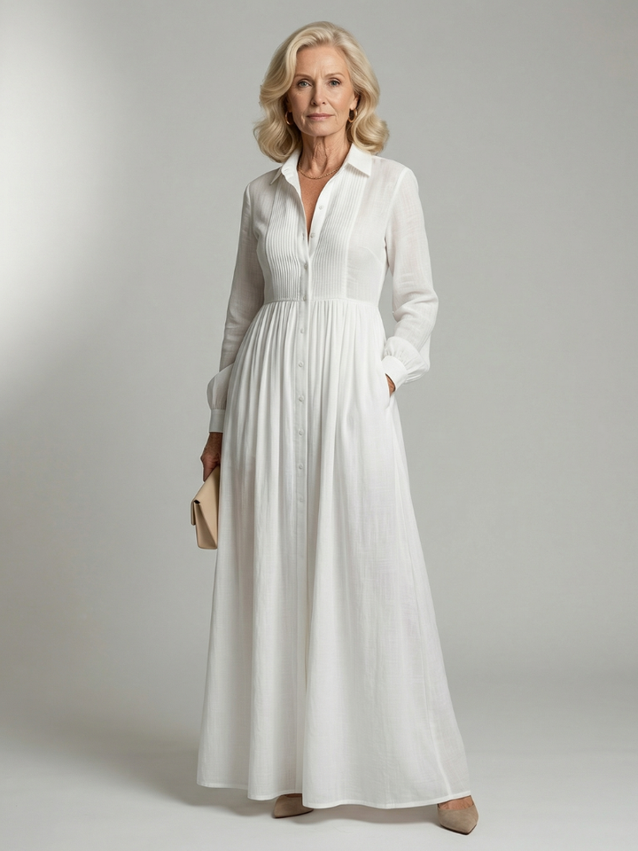 Lioren white flowing maxi dress