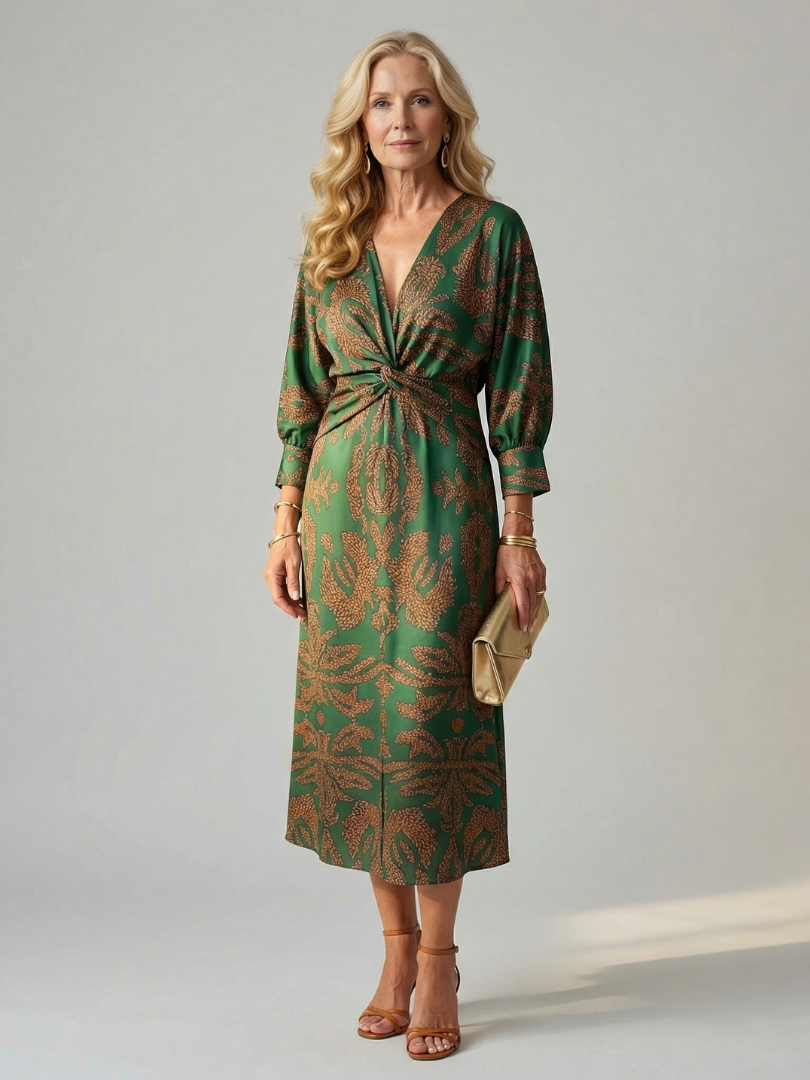 Lune wrap midi dress