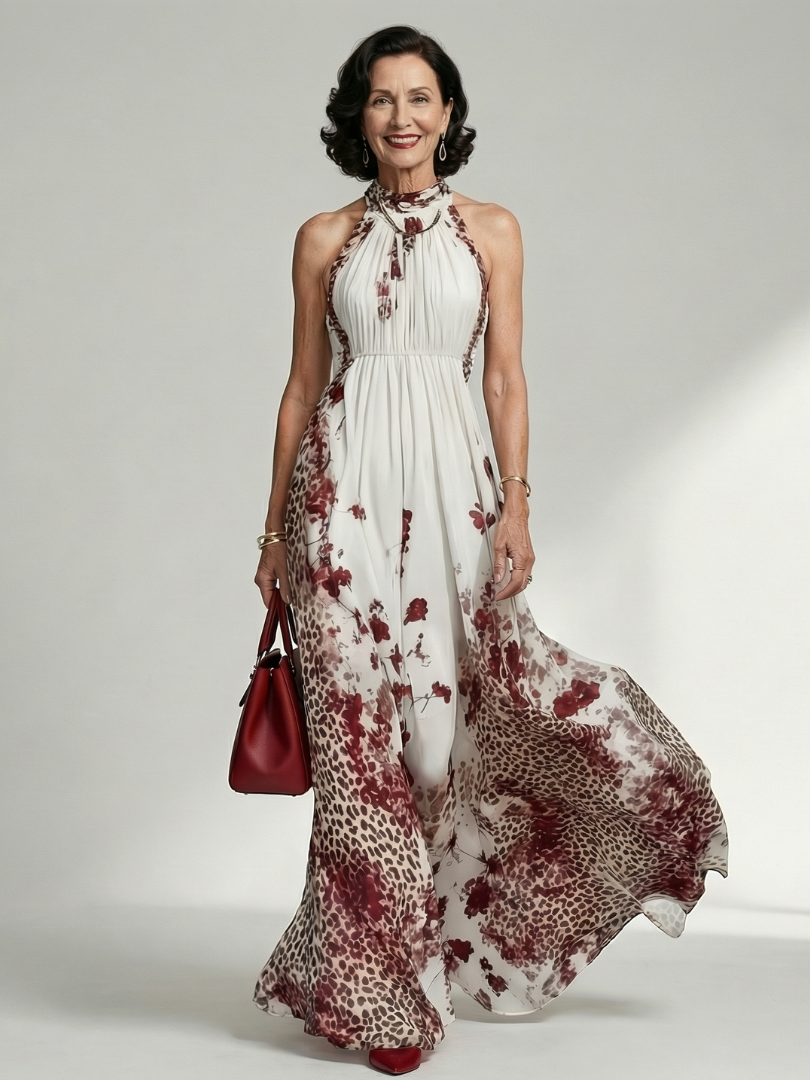 Orlune pleated maxi dress