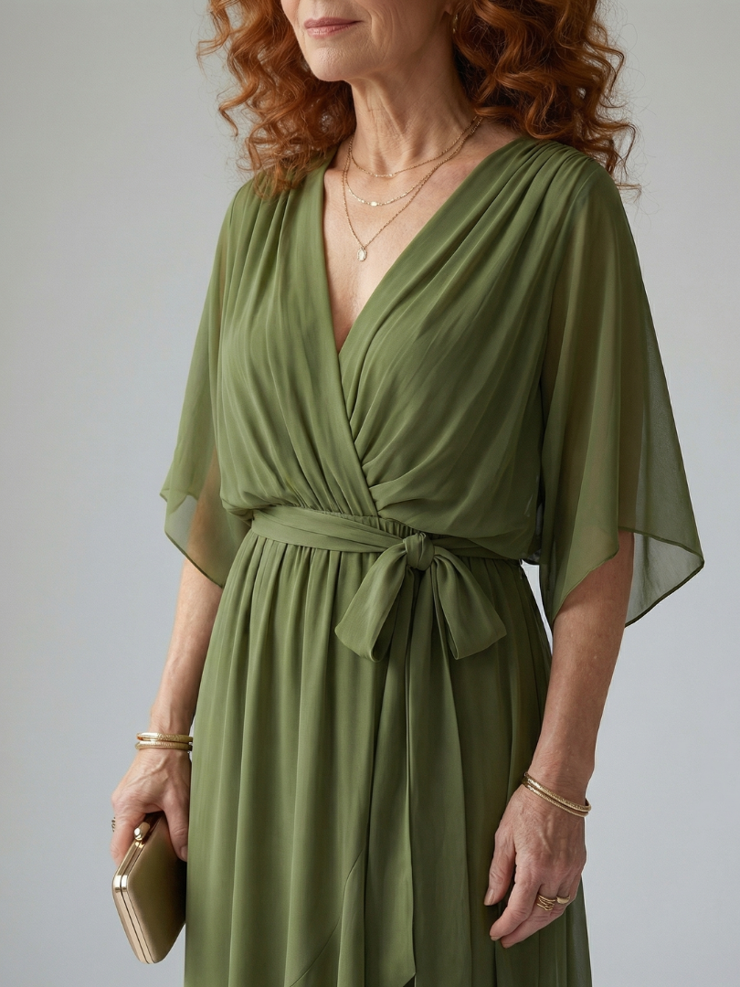 Elric draped midi dress