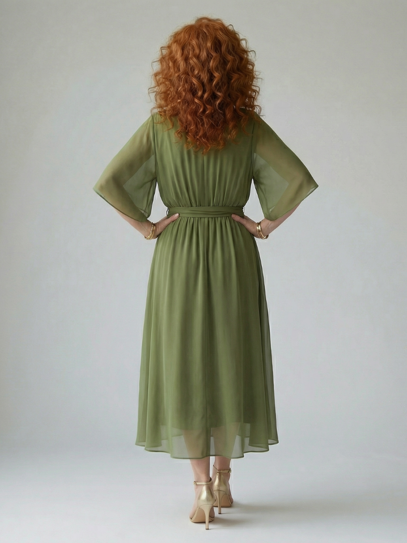 Elric draped midi dress