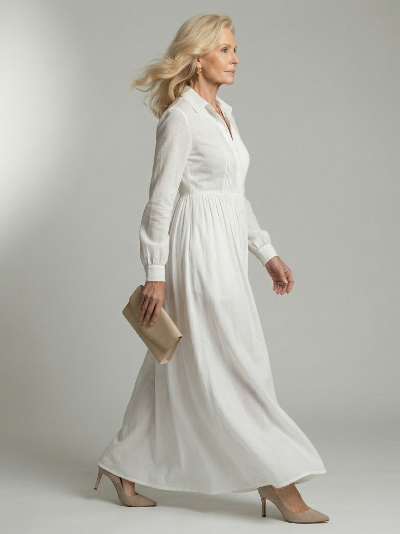 Lioren white flowing maxi dress