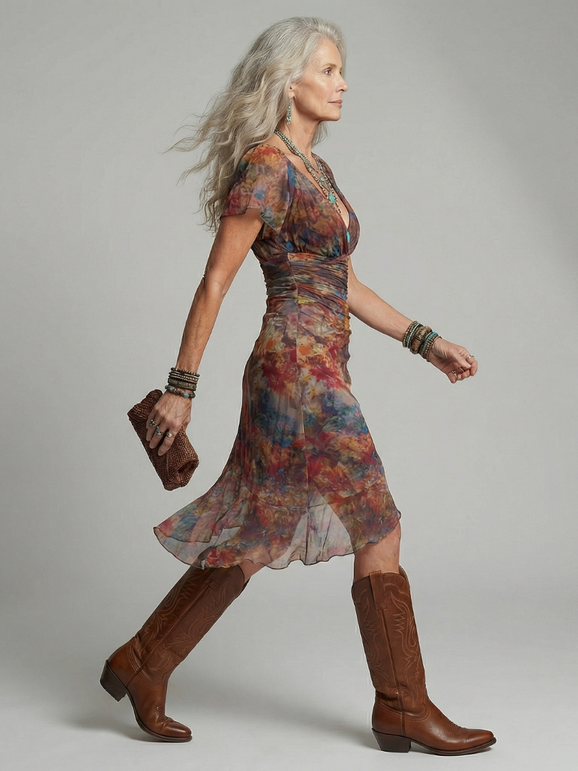Aeris multicolour halter midi dress