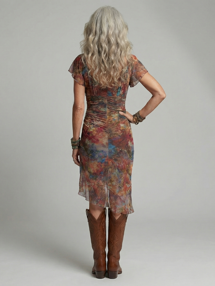 Aeris multicolour halter midi dress