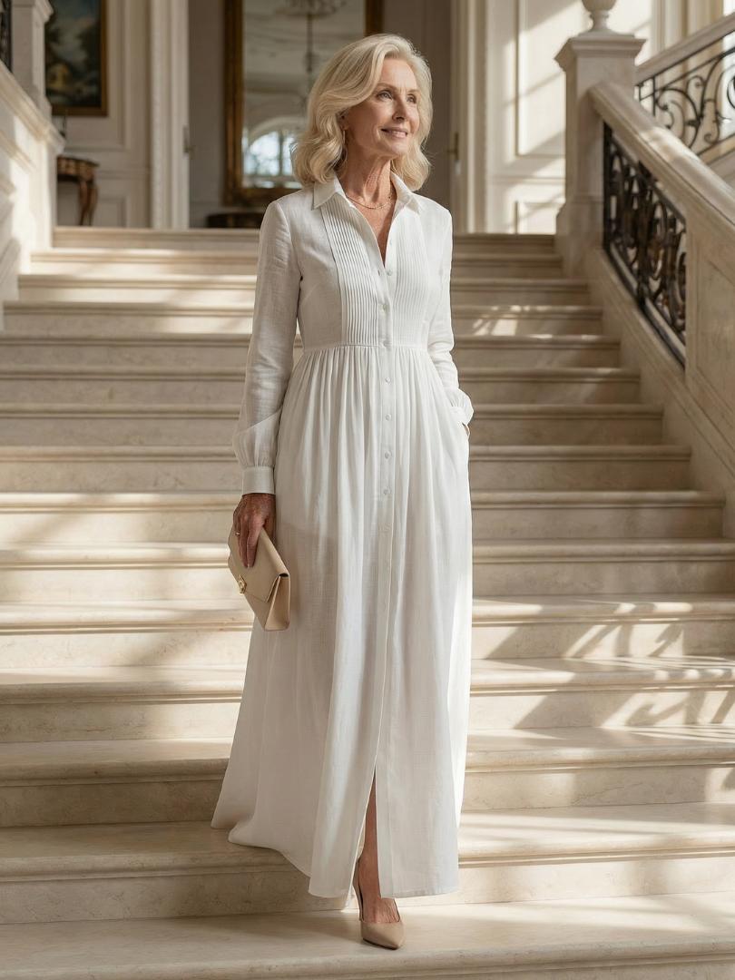 Lioren white flowing maxi dress