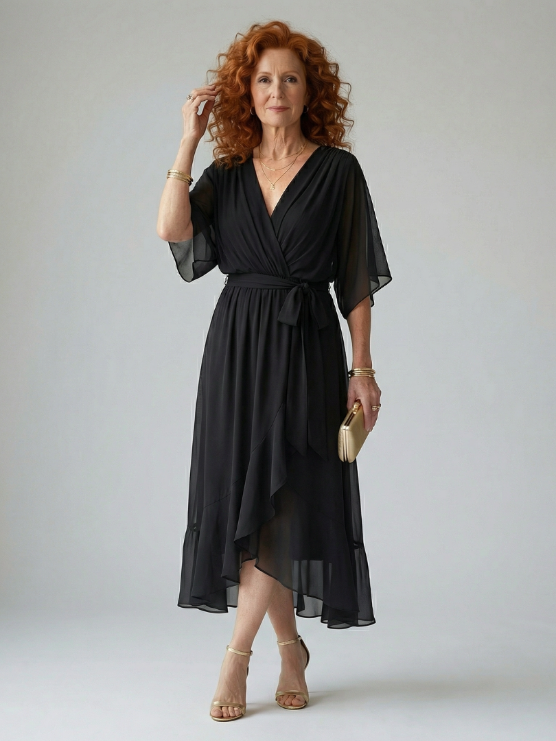 Elric draped midi dress