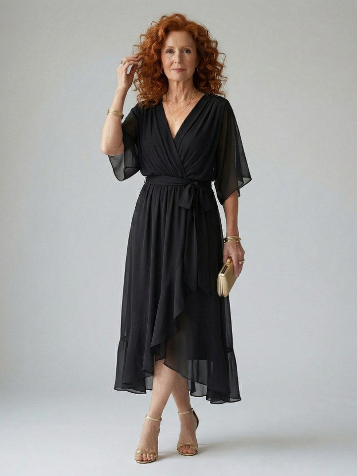 Elric draped midi dress