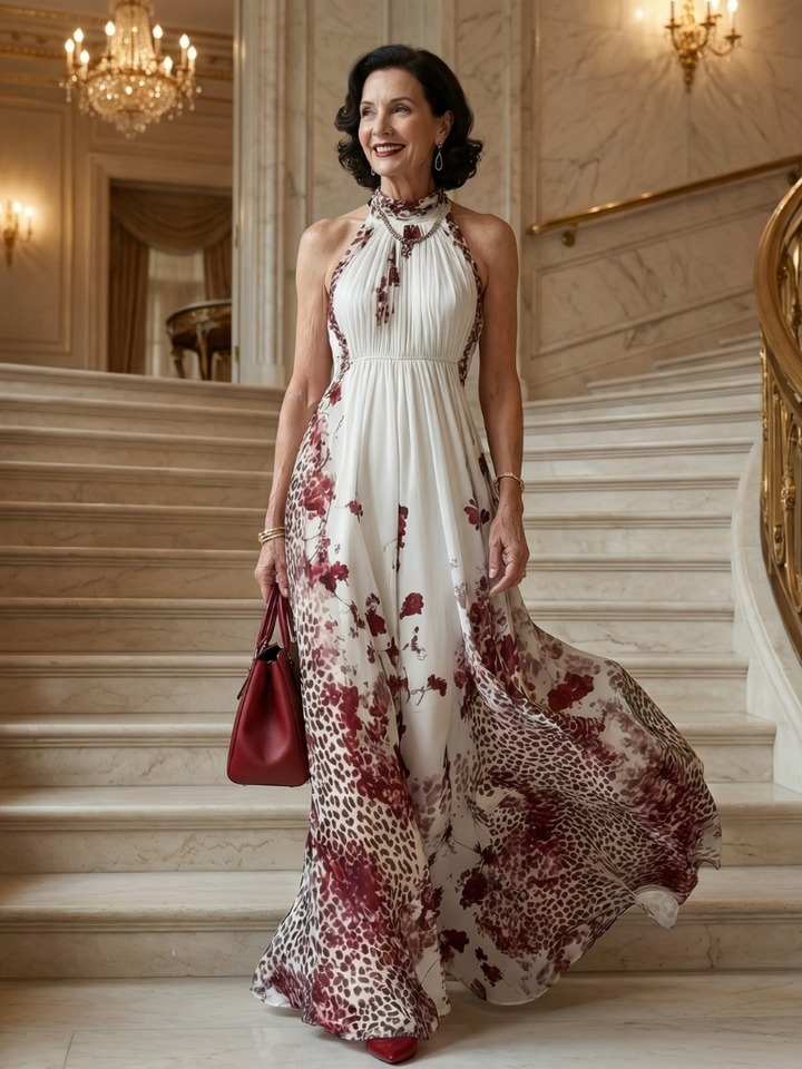 Orlune pleated maxi dress