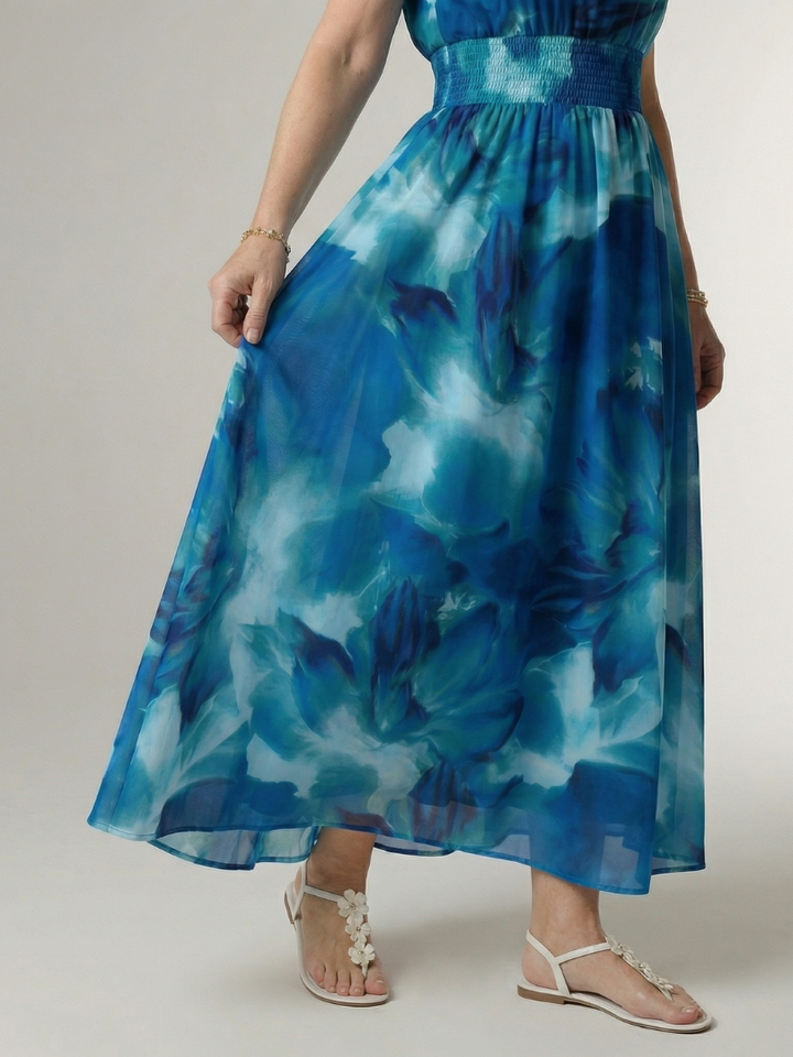 Sylin ruched halter midi dress