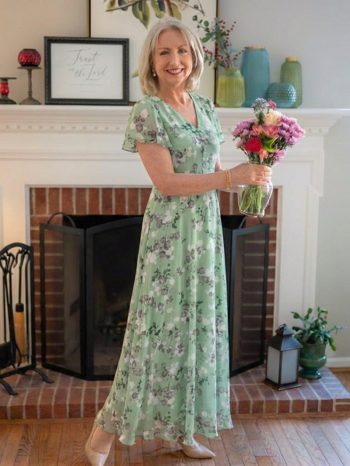 Ismeria floral print maxi dress