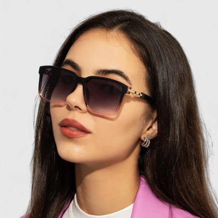 Cheree™ | Chain-Detail Square Sunglasses