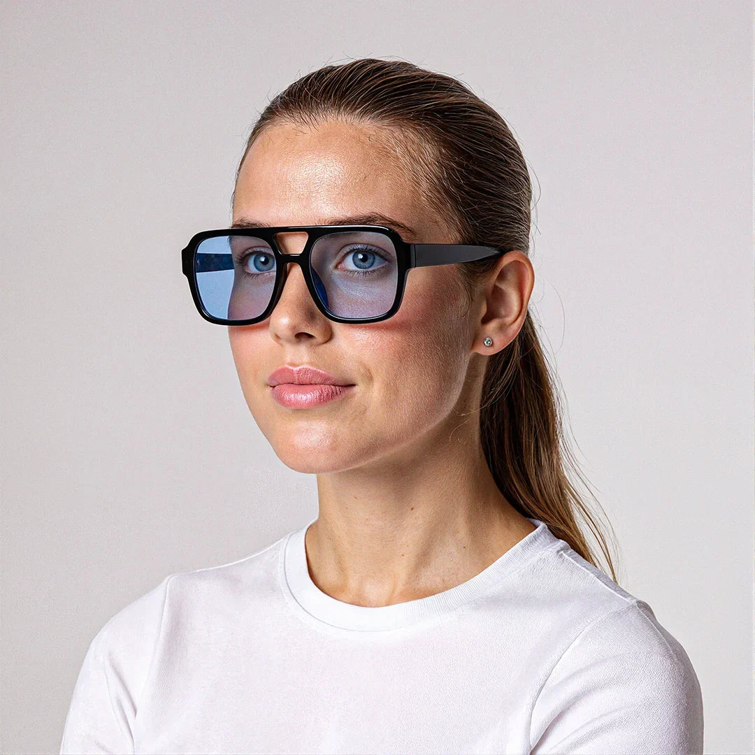 Colleen sleek black frame sunglasses