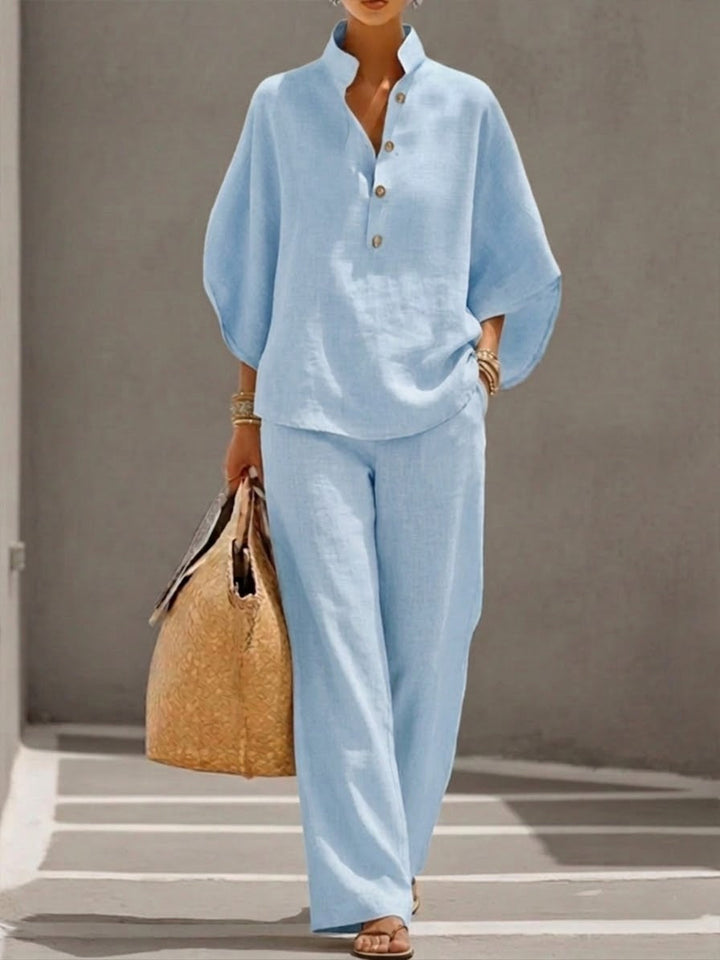 Isla Relaxed Co-ord Set with Wide-Leg Pants