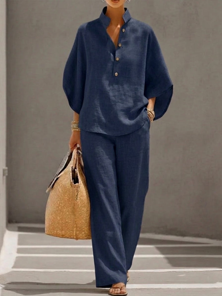 Isla Relaxed Co-ord Set with Wide-Leg Pants