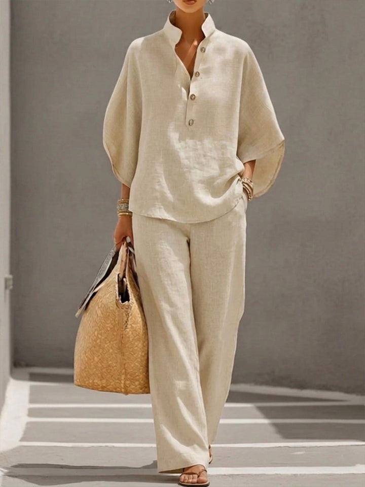 Isla Relaxed Co-ord Set with Wide-Leg Pants