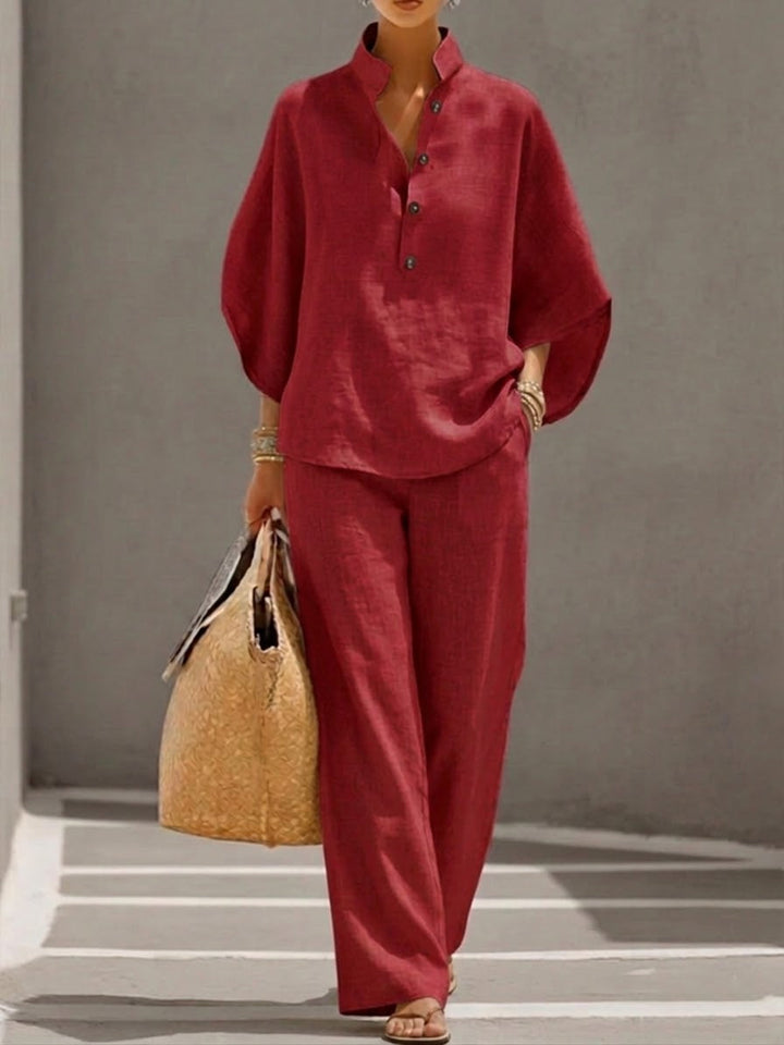 Isla Relaxed Co-ord Set with Wide-Leg Pants