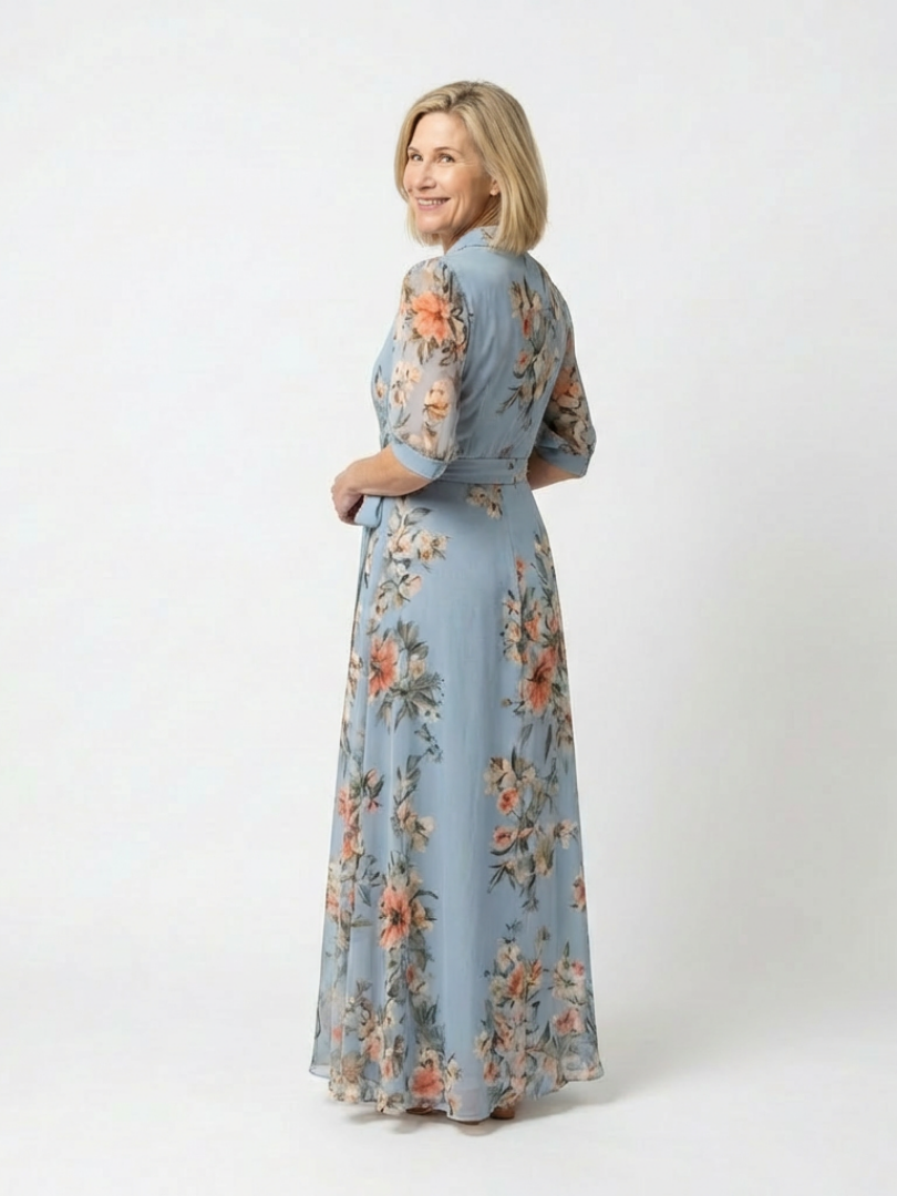 Elowen floral wrap maxi dress with V-neck