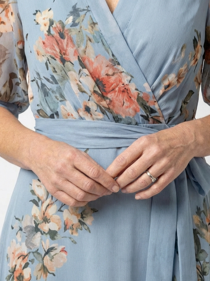 Elowen floral wrap maxi dress with V-neck